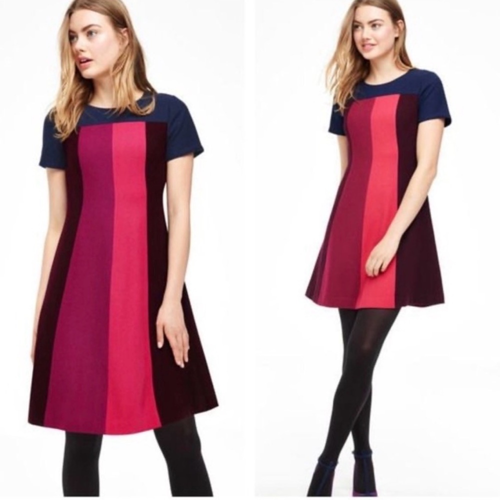 Boden Navy, Pink, and Brown Colorblock Mini Dress - Picture 3 of 3